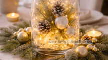 vaso di luci natalizie centrotavola