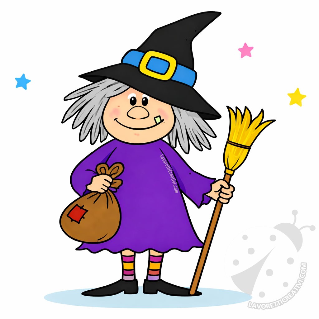 befana con sacco e scopa