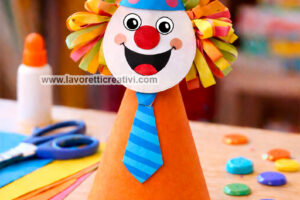 Laboratorio creativo a tema Carnevale 9 cono pagliaccio