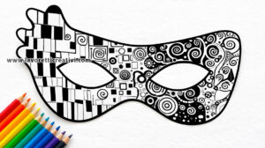 maschera klimt da colorare