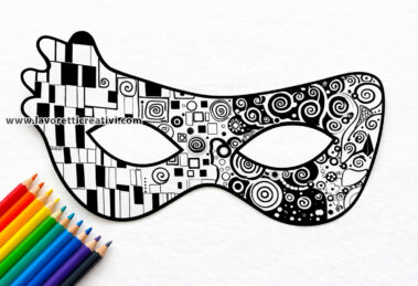 maschera klimt da colorare