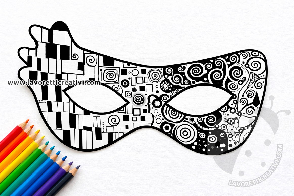 Maschera Klimt da colorare 7 maschera klimt da colorare