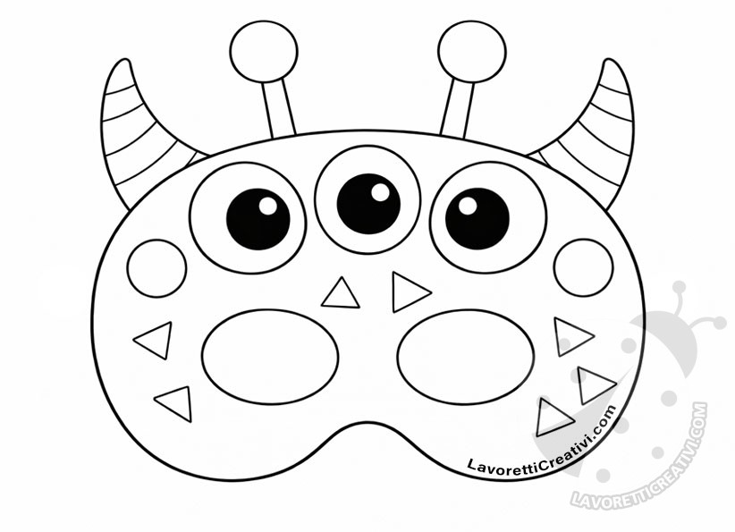 maschera mostro da colorare