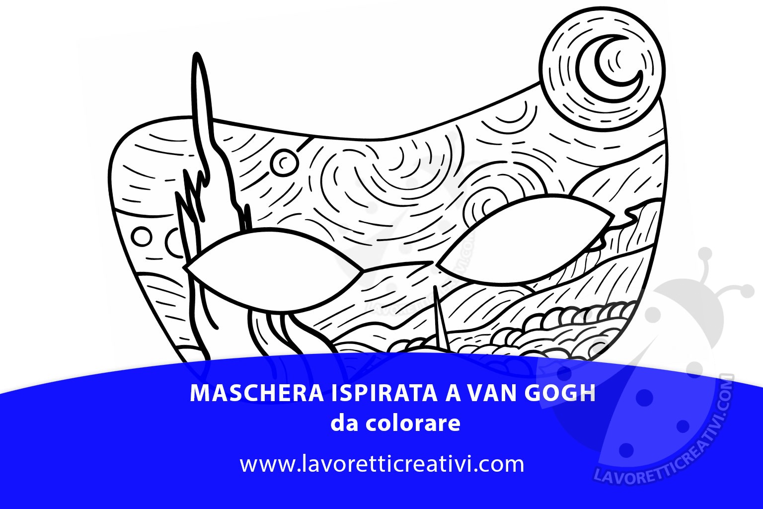 maschera van gogh da colorare