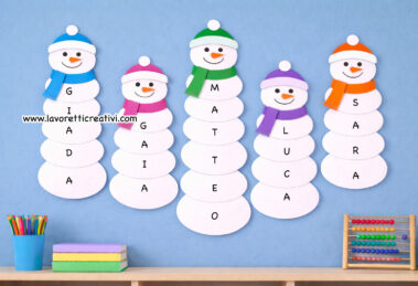 pupazzi invernali con il nome