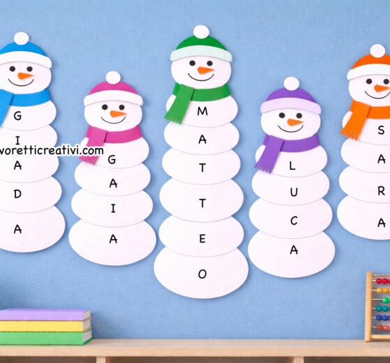 pupazzi invernali con il nome