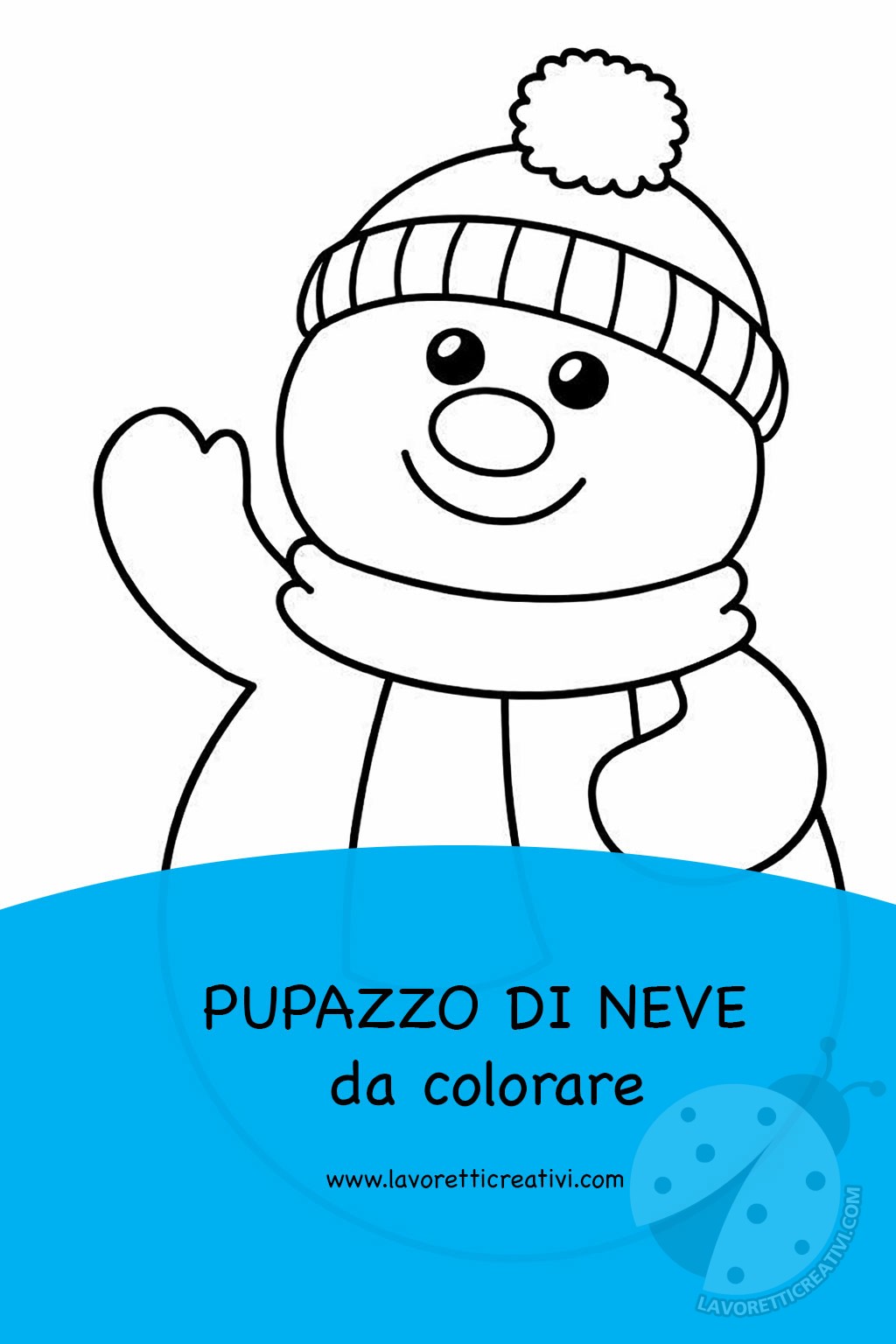 pupazzo di neve da colorare