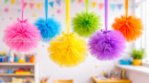 sfere decorative in tulle da appendere