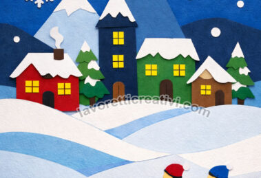 villaggio in inverno collage