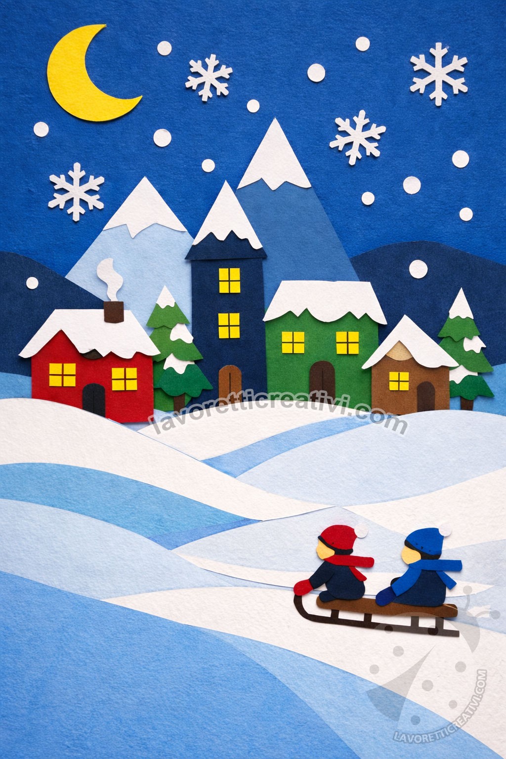 villaggio in inverno collage