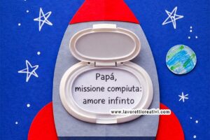 biglietto festa del papa tema spazio