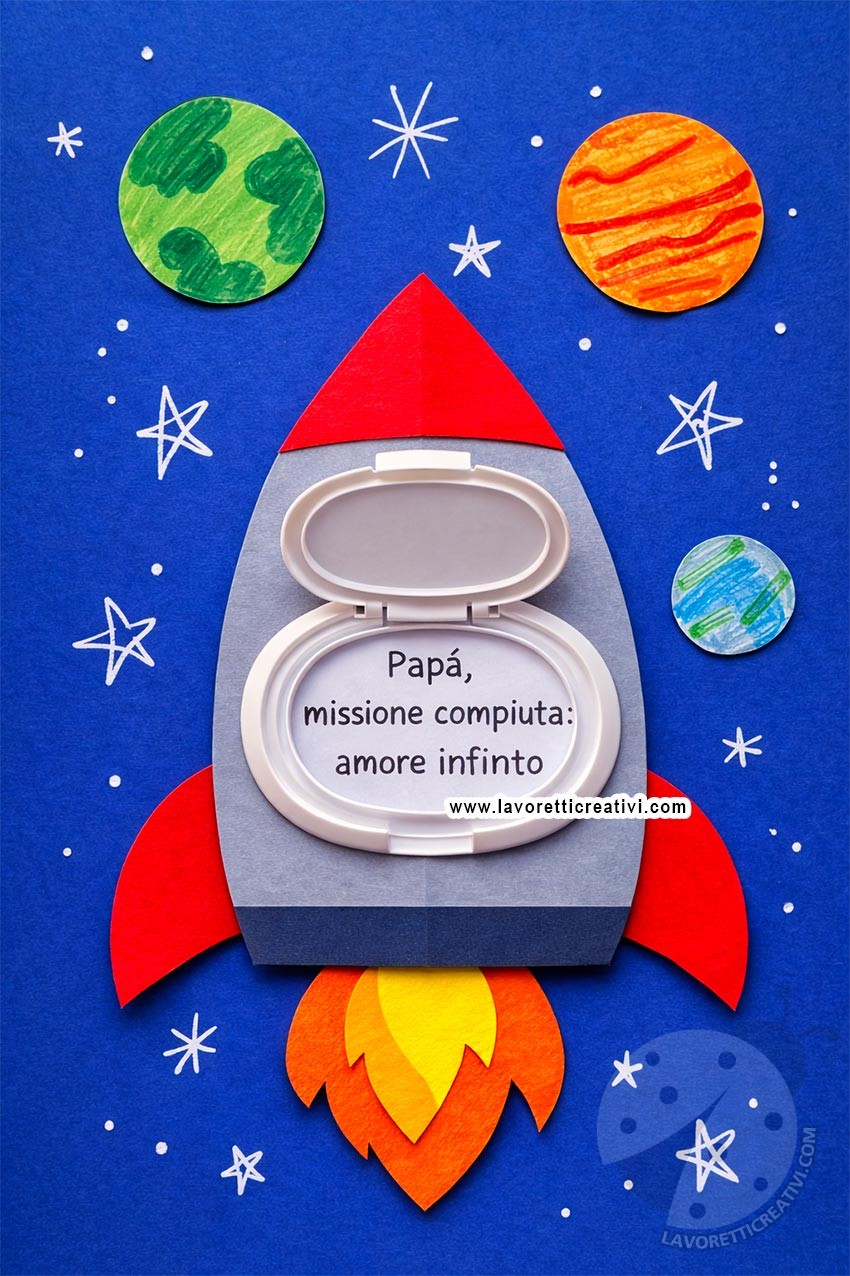 biglietto festa del papa tema spazio