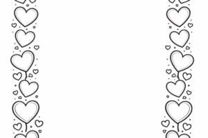 cornice di cuori da colorare