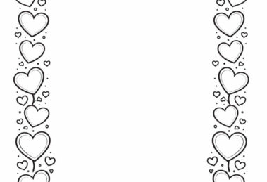 cornice di cuori da colorare