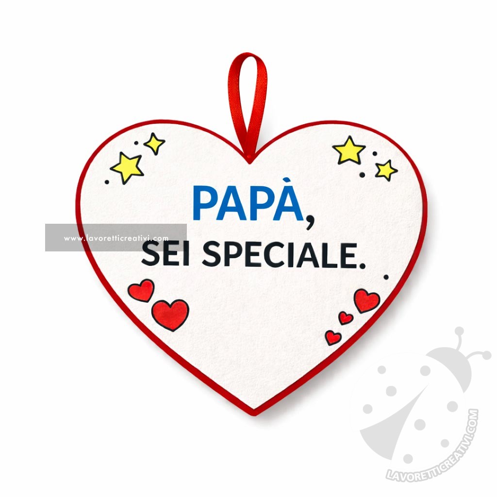 Cuore da appendere per la Festa del Papà 7 cuore con dedica papa