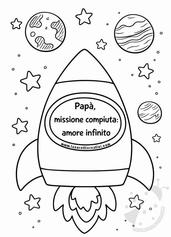 disegno festa papa razzo spazio