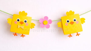 ghirlanda con pulcini di carta