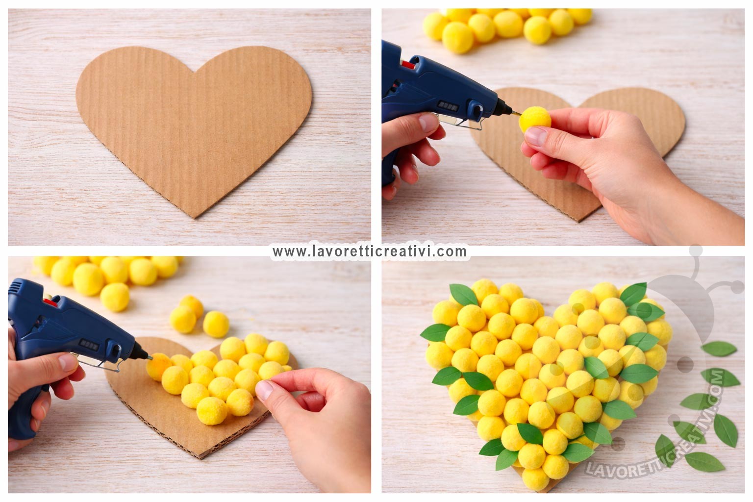 Lavoretto 8 Marzo per Bambini: Cuore con Pompon 8 lavoretto 8 marzo per bambini