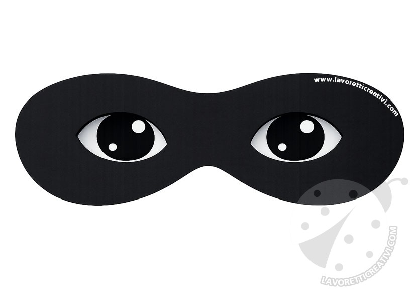 Rosone Arlecchino da appendere per Carnevale 9 mascherina nera con occhi per viso Arlecchino lavoretto di Carnevale