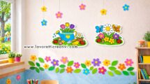 parete aula decorata a primavera