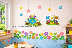 parete aula decorata a primavera