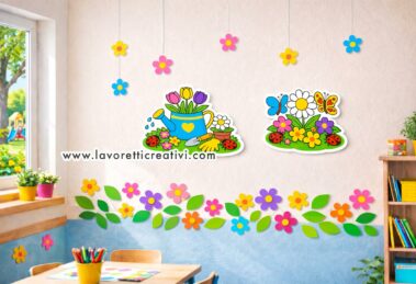 parete aula decorata a primavera