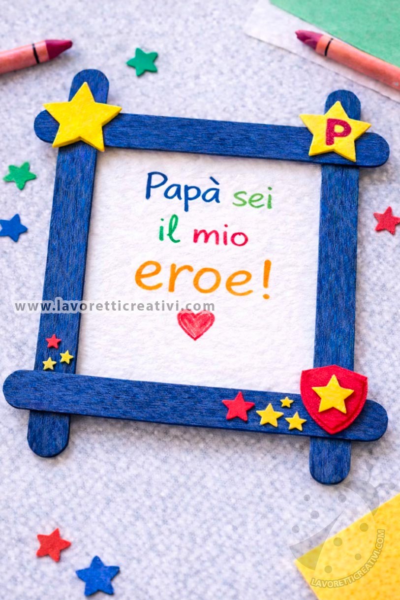 Quadretti per il Papà fatti a mano 7 quadretto papa eroe