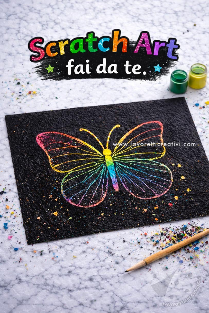 Scratch Art fai da te: tutorial facile per bambini 7 scratch art fai da te farfalla
