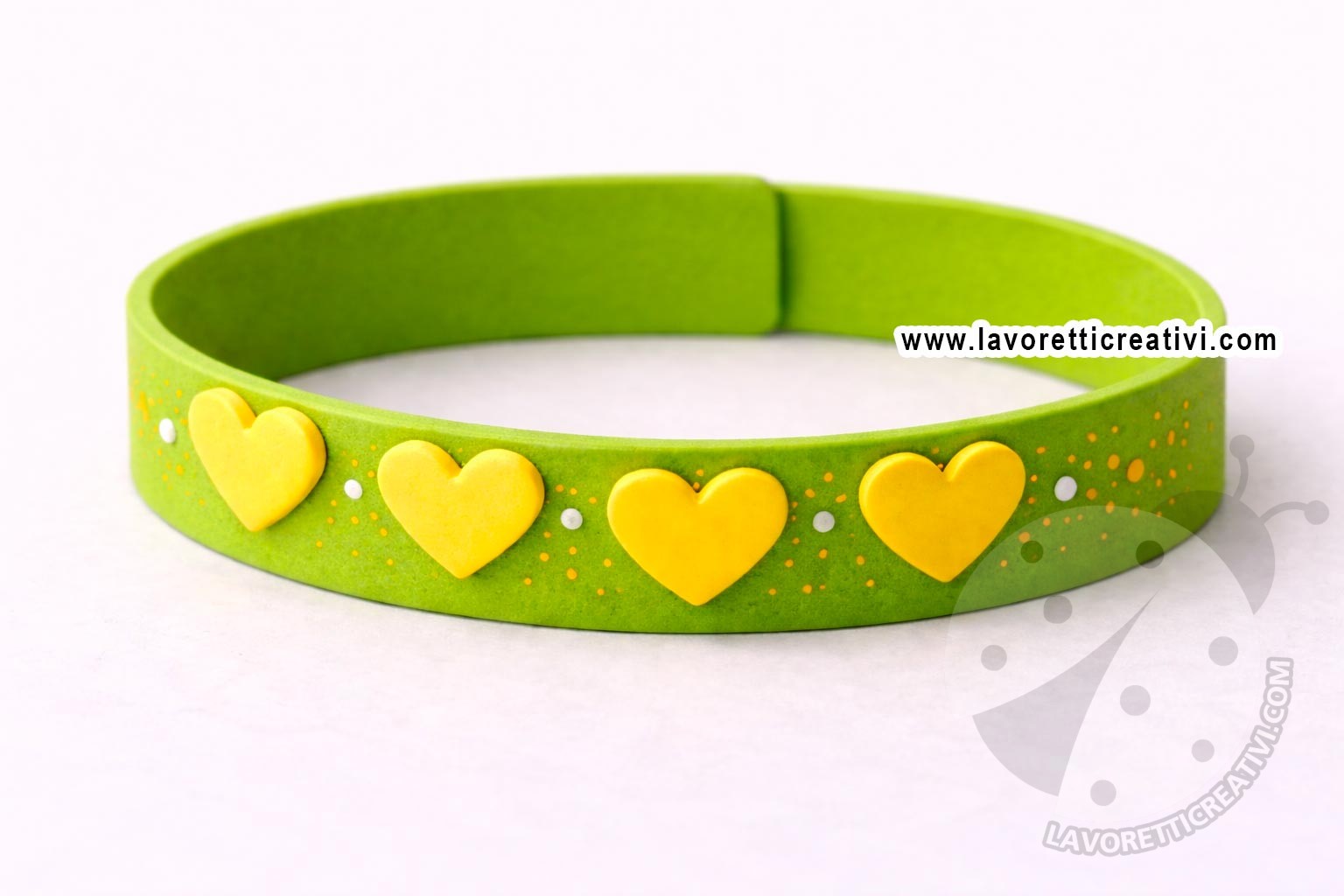 bracciale gomma eva con cuori