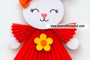 coniglietta pasquale carta vestito fisarmonica