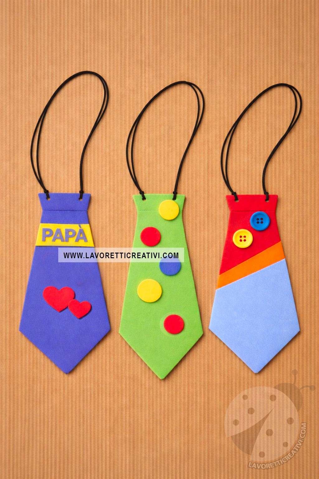 Cravatta in gomma eva 7 cravatta in gomma eva per la Festa del Papà