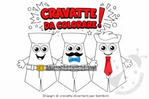 cravatte da colorare per bambini disegni