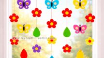 decorazione primavera arcobaleni e farfalle