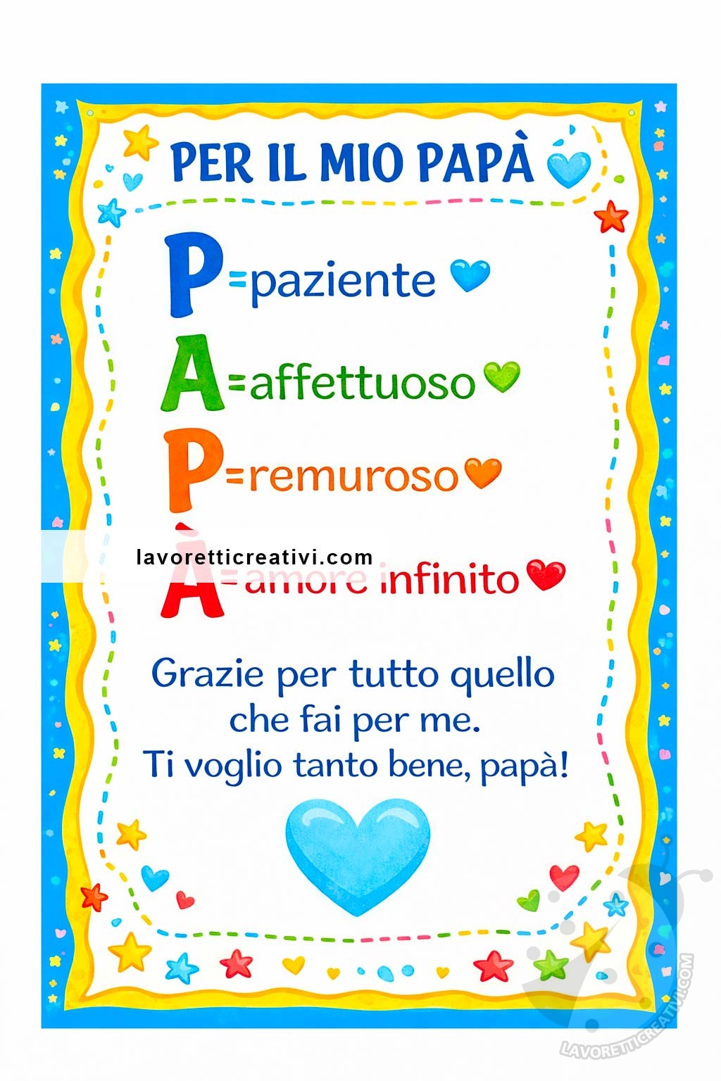 festa papa acrostico