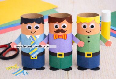 papa con rotoli di carta igienica