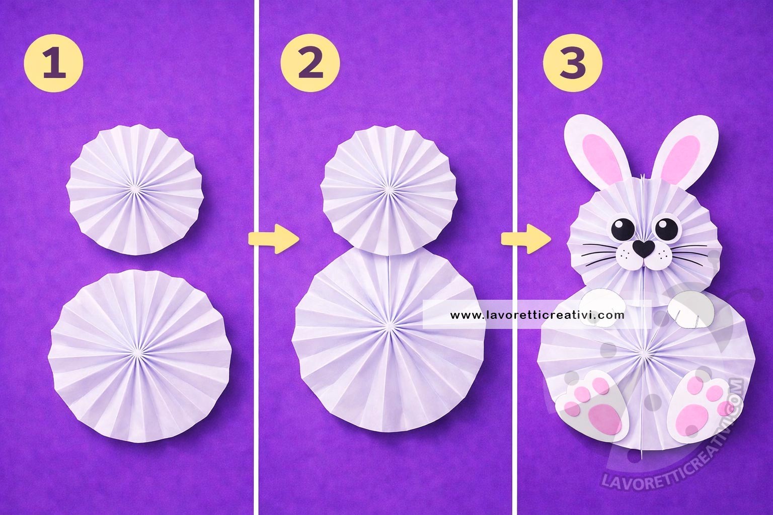 passaggi coniglio con rosoni di carta