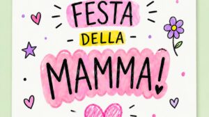 biglietto doodle con i pennarelli per la mamma