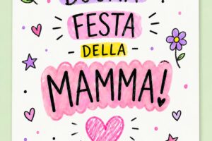 biglietto doodle con i pennarelli per la mamma