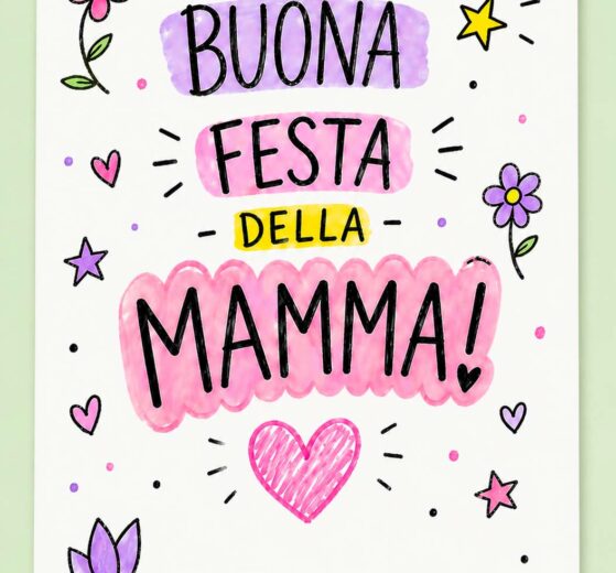 biglietto doodle con i pennarelli per la mamma