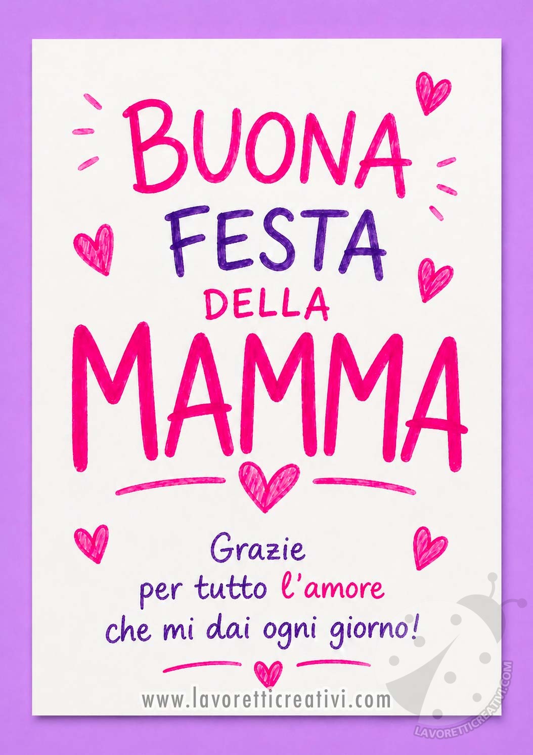 biglietto stile doodle festa della mamma
