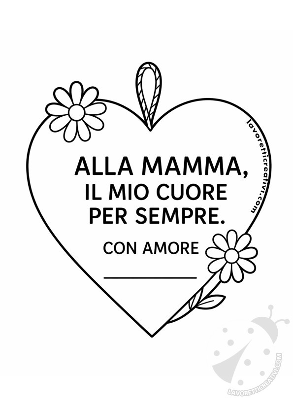 cuore mamma il mio cuore per sempre da stampare