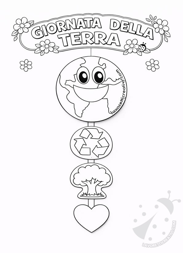 decorazione giornata terra da colorare