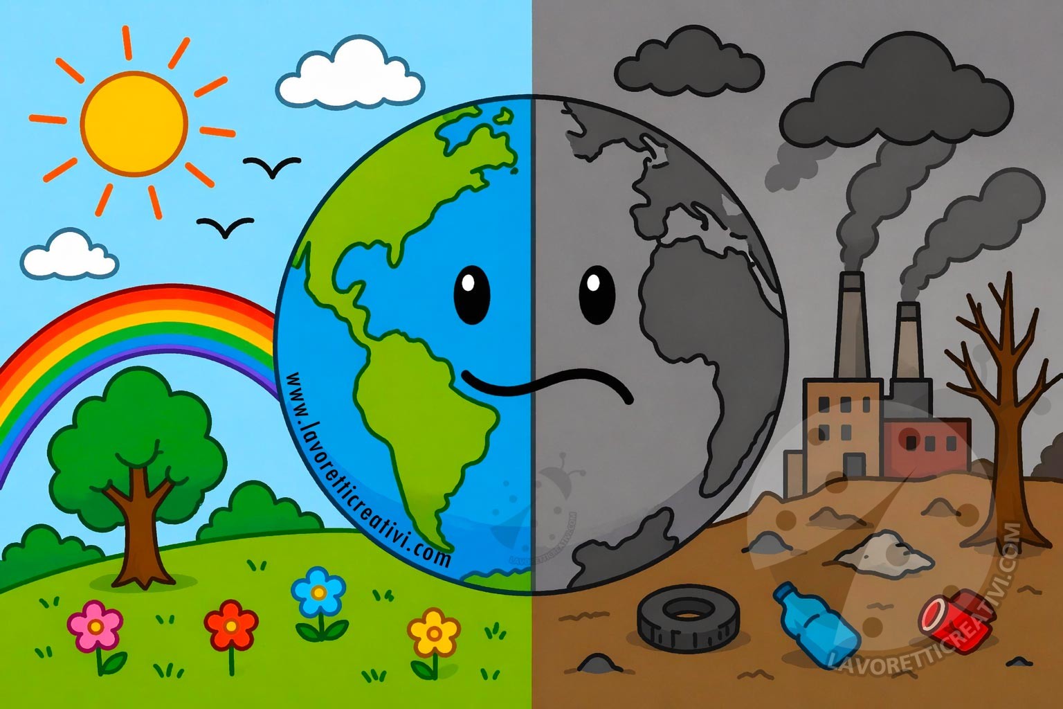 disegno ambiente bambini cartoon colori