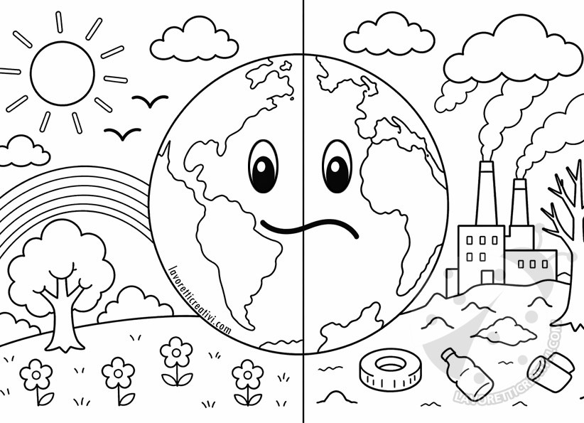 disegno ambiente bambini cartoon da colorare