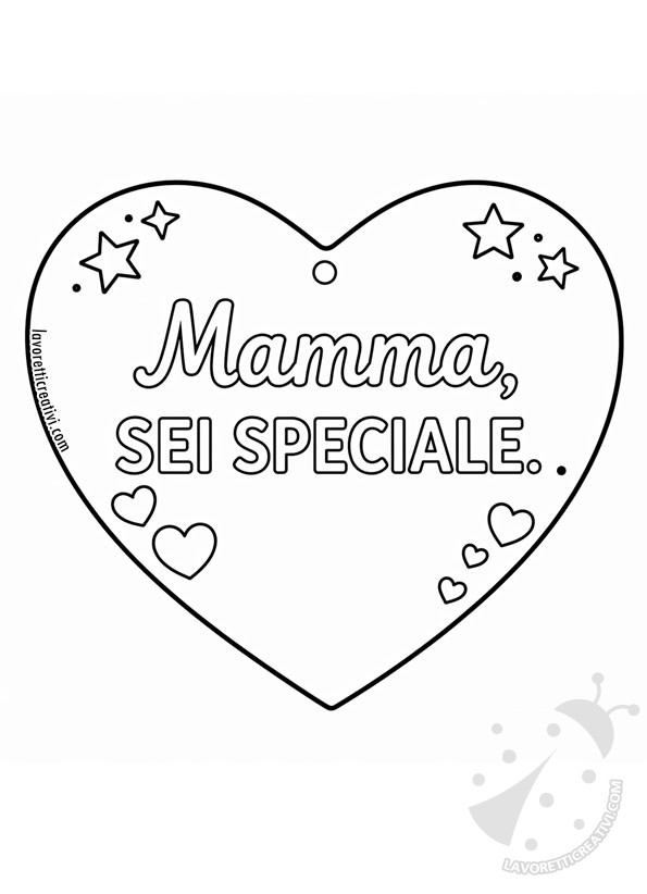 disegno cuore mamma da appendere