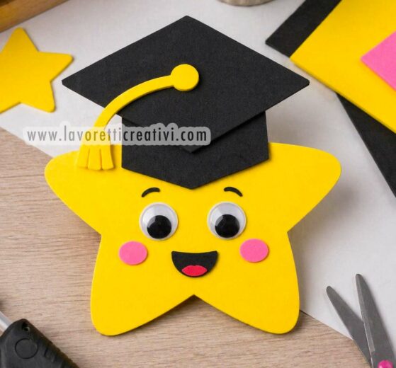 lavoretto di fine anno stella con cappello laurea