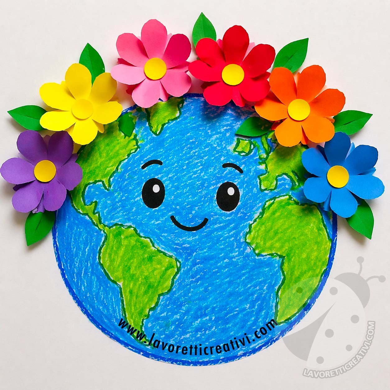 pianeta con corona di fiori