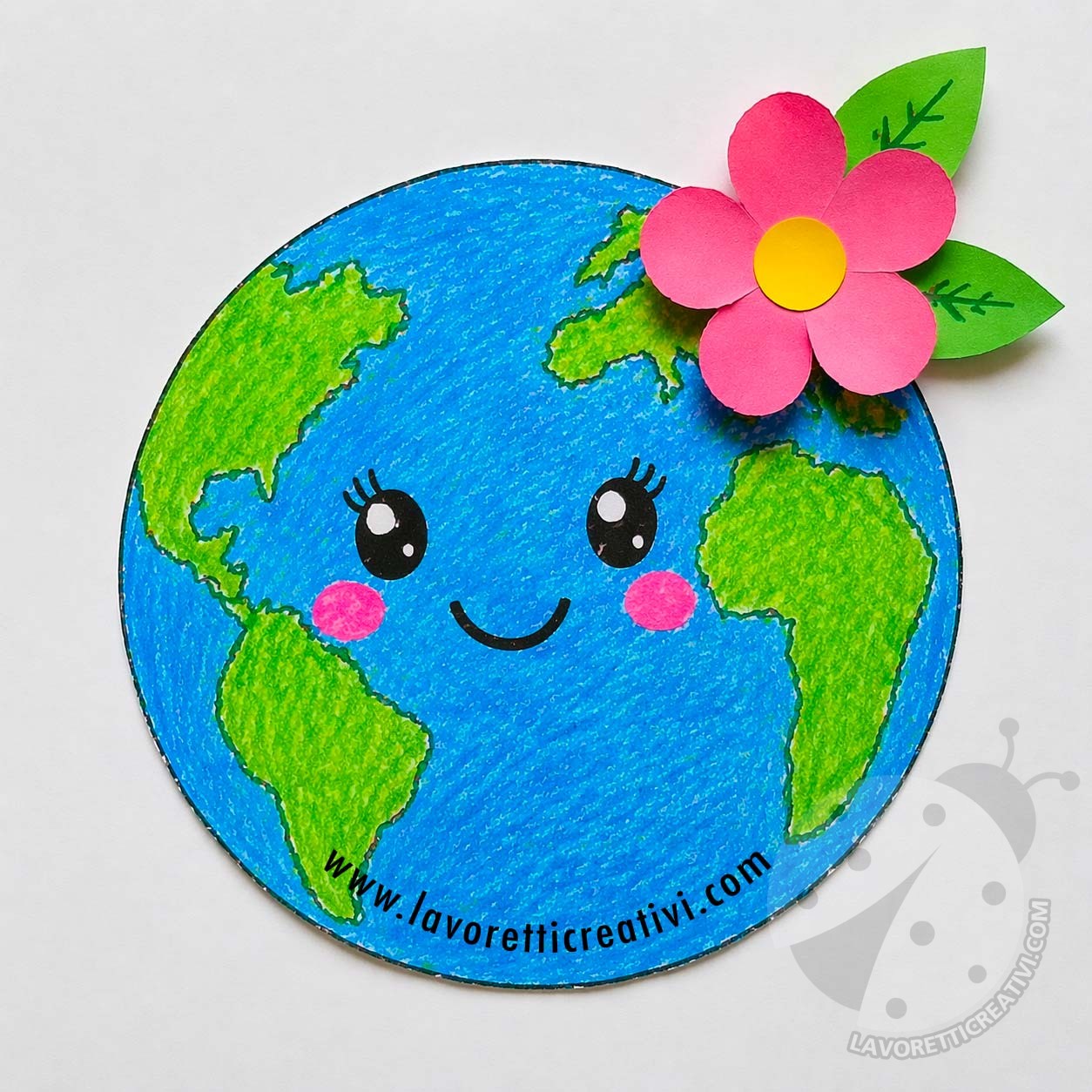 mondo con fiore semplice classe prima attività bambini