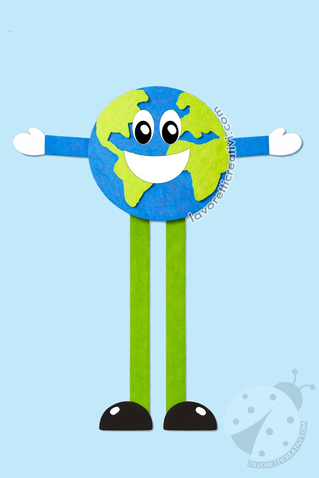 pianeta terra con braccia e gambe