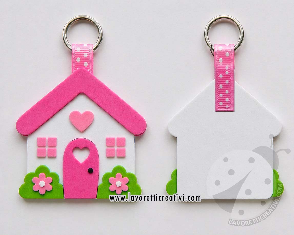 portachiavi casa fronte retro